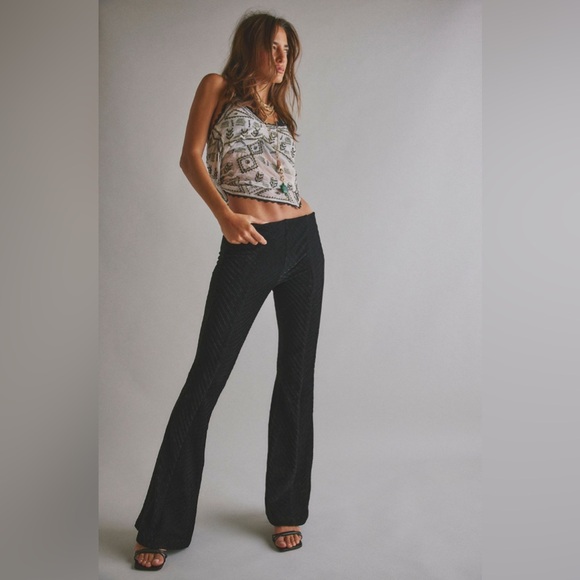 Free People Pants - FREE PEOPLE Penny Pull-On Velvet Flared Pants
